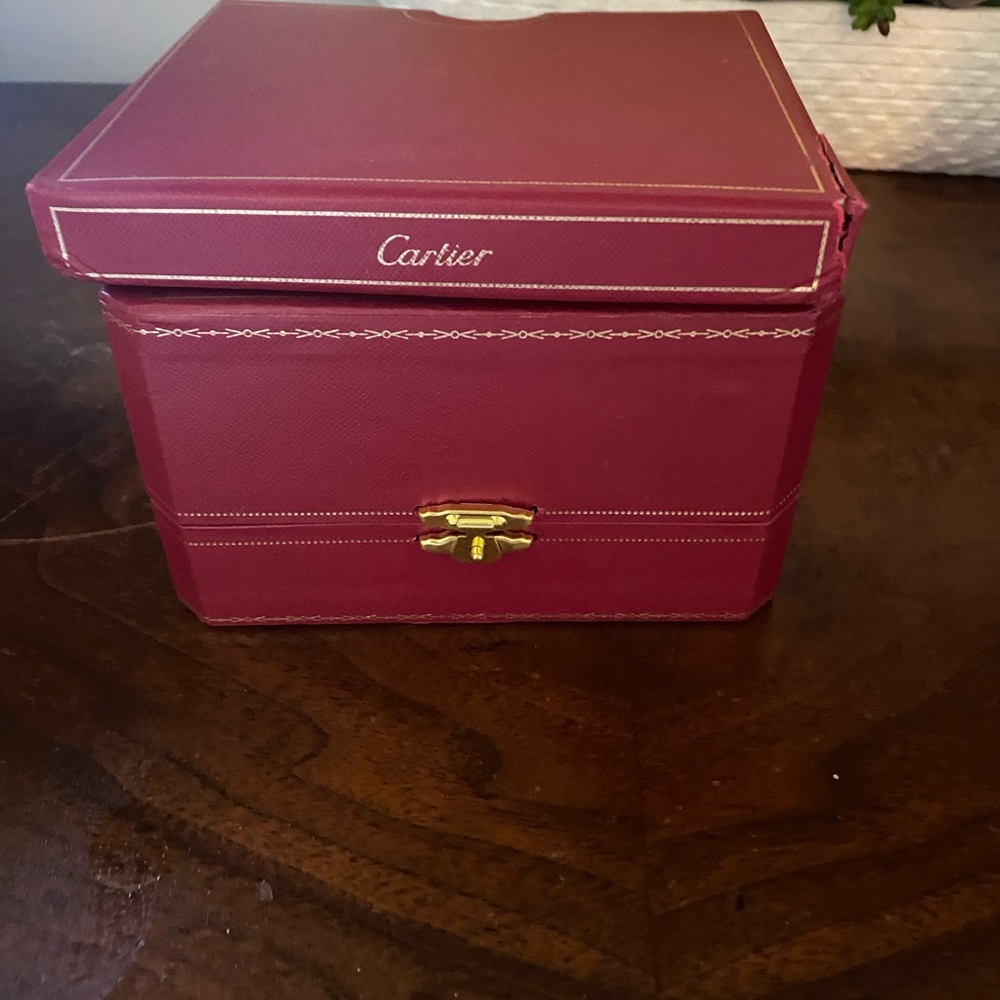 Burgundy Jewelry Box with Gold Clasp